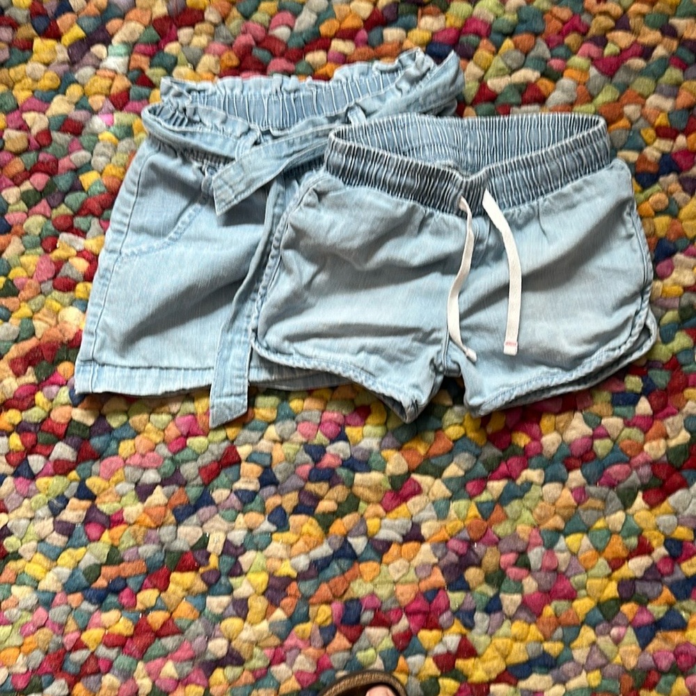 Girls Cat and Jack Blue Denim Short and Skirt Set